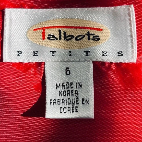 Talbots Petites Red Satin Square Neck Sleeveless Top Blouse Size 6P CA 23147 - Picture 6 of 7